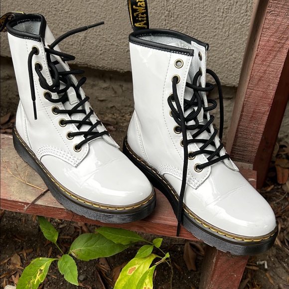 Dr. Martens Women's Glossy White Combat Boots